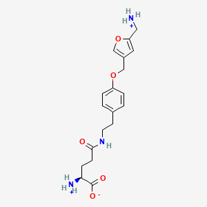 molecular formula C19H26N3O5+ B1262964 (4-{4-[2-(γ-L-谷氨酰胺)乙基]苯氧基甲基}呋喃-2-基)甲胺 