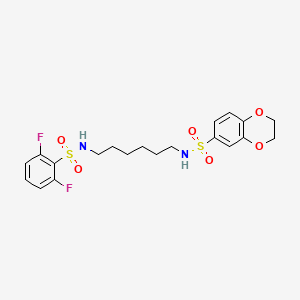 molecular formula C20H24F2N2O6S2 B1262967 N-[6-[(2,6-二氟苯基)磺酰氨基]己基]-2,3-二氢-1,4-苯并二噁英-6-磺酰胺 