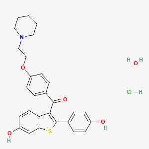 molecular formula C28H30ClNO5S B1262971 Raloxifene hydrochloride hydrate 