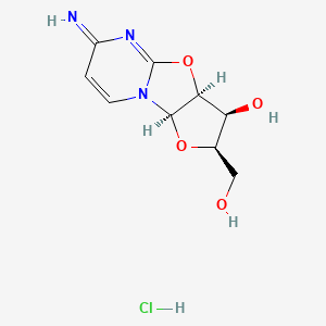 molecular formula C9H12ClN3O4 B1262981 (2R,4R,5S,6S)-4-(hydroxymethyl)-10-imino-3,7-dioxa-1,9-diazatricyclo[6.4.0.02,6]dodeca-8,11-dien-5-ol;hydrochloride 