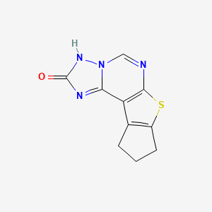 molecular formula C10H8N4OS B12629915 9,10-dihydro-8H-cyclopenta[4,5]thieno[3,2-e][1,2,4]triazolo[1,5-c]pyrimidin-2-ol 