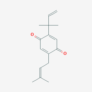 molecular formula C16H20O2 B1262998 2-(3-甲基丁-2-烯基)-5-(2-甲基丁-3-烯-2-基)环己-2,5-二烯-1,4-二酮 