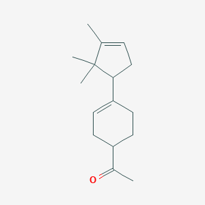 molecular formula C16H24O B1263001 1-[4-(2,2,3-三甲基环戊-3-烯基)环己-3-烯基]乙酮 