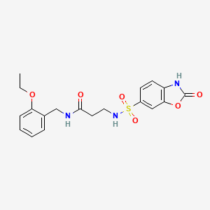 molecular formula C19H21N3O6S B1263007 N-[(2-乙氧基苯基)甲基]-3-[(2-氧代-3H-1,3-苯并噁唑-6-基)磺酰氨基]丙酰胺 
