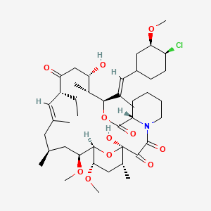 molecular formula C43H68ClNO11 B1263011 (1R,9S,12S,13R,14S,17R,18E,21S,23S,24R,25S,27R)-12-[(E)-1-[(3R,4S)-4-氯-3-甲氧基环己基]丙-1-烯-2-基]-17-乙基-1,14-二羟基-23,25-二甲氧基-13,19,21,27-四甲基-11,28-二氧杂-4-氮三环[22.3.1.04,9]八十八烷-18-烯-2,3,10,16-四酮 