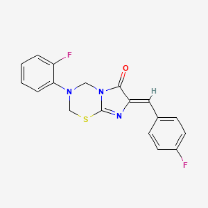 (7Z)-7-(4-fluorobenzylidene)-3-(2-fluorophenyl)-3,4-dihydro-2H-imidazo[2,1-b][1,3,5]thiadiazin-6(7H)-one