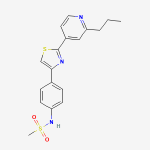 B1263017 N-(4-(2-(2-propylpyridin-4-yl)thiazol-4-yl)phenyl)methanesulfonamide CAS No. 1046045-61-7