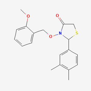 2-(3,4-Dimethylphenyl)-3-[(2-methoxyphenyl)methoxy]-1,3-thiazolidin-4-one