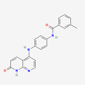 3-methyl-N-[4-[(7-oxo-8H-1,8-naphthyridin-4-yl)amino]phenyl]benzamide