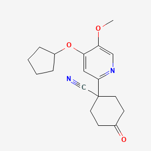 molecular formula C18H22N2O3 B12630288 1-(4-(Cyclopentyloxy)-5-methoxypyridin-2-yl)-4-oxocyclohexanecarbonitrile 