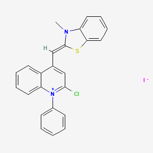 molecular formula C24H18ClIN2S B1263060 2-氯-4-[(3-甲基-1,3-苯并噻唑-2(3H)-基)甲基]-1-苯基喹啉碘化物 