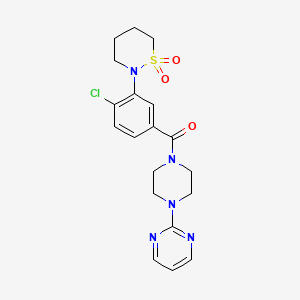 [4-Chloro-3-(1,1-dioxido-1,2-thiazinan-2-yl)phenyl][4-(pyrimidin-2-yl)piperazin-1-yl]methanone