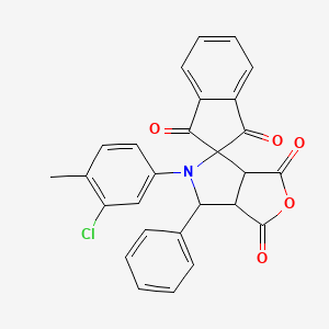 5-(3-chloro-4-methylphenyl)-6-phenylspiro[6,6a-dihydro-3aH-furo[3,4-c]pyrrole-4,2'-indene]-1,1',3,3'-tetrone