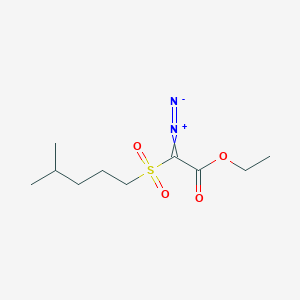 2-Diazonio-1-ethoxy-2-(4-methylpentane-1-sulfonyl)ethen-1-olate