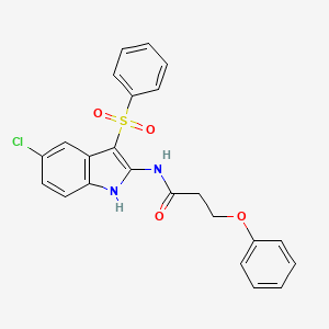 N-[3-(Benzenesulfonyl)-5-chloro-1H-indol-2-yl]-3-phenoxypropanamide