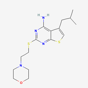 5-(2-Methylpropyl)-2-{[2-(morpholin-4-yl)ethyl]sulfanyl}thieno[2,3-d]pyrimidin-4-amine