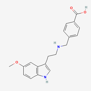 molecular formula C19H20N2O3 B12631129 4-({[2-(5-Methoxy-1H-indol-3-yl)ethyl]amino}methyl)benzoic acid CAS No. 920009-29-6