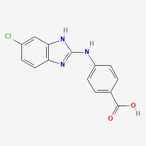 molecular formula C14H10ClN3O2 B1263113 4-[(6-chloro-1H-benzimidazol-2-yl)amino]benzoic acid 