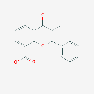 B126312 Methyl 3-methyl-4-oxo-2-phenylchromene-8-carboxylate CAS No. 90101-87-4