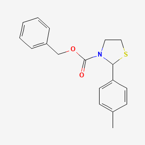 molecular formula C18H19NO2S B12631502 Benzyl 2-(4-methylphenyl)-1,3-thiazolidine-3-carboxylate CAS No. 921611-15-6