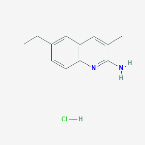 molecular formula C12H15ClN2 B12631504 2-Amino-6-ethyl-3-methylquinoline hydrochloride CAS No. 1172796-85-8