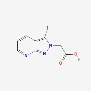 molecular formula C8H6IN3O2 B12631509 (3-Iodo-2H-pyrazolo[3,4-b]pyridin-2-yl)acetic acid CAS No. 918485-17-3