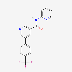 molecular formula C18H12F3N3O B12631539 N-(Pyridin-2-YL)-5-[4-(trifluoromethyl)phenyl]pyridine-3-carboxamide CAS No. 1057089-70-9