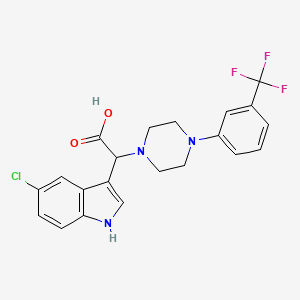 molecular formula C21H19ClF3N3O2 B12631564 (5-chloro-1H-indol-3-yl){4-[3-(trifluoromethyl)phenyl]piperazin-1-yl}acetic acid 