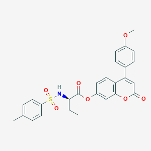 [4-(4-methoxyphenyl)-2-oxochromen-7-yl] (2R)-2-[(4-methylphenyl)sulfonylamino]butanoate