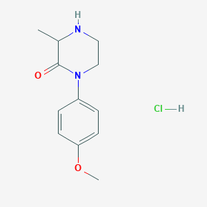 molecular formula C12H17ClN2O2 B12631613 1-(4-Methoxyphenyl)-3-methyl-2-piperazinone hydrochloride 