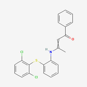 molecular formula C22H17Cl2NOS B12631617 3-{2-[(2,6-Dichlorophenyl)sulfanyl]anilino}-1-phenylbut-2-en-1-one CAS No. 919083-26-4