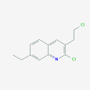 molecular formula C13H13Cl2N B12631631 2-Chloro-3-(2-chloroethyl)-7-ethylquinoline CAS No. 948294-55-1