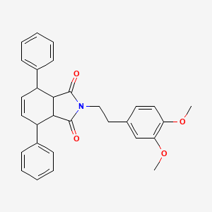 molecular formula C30H29NO4 B12631698 2-[2-(3,4-dimethoxyphenyl)ethyl]-4,7-diphenyl-3a,4,7,7a-tetrahydro-1H-isoindole-1,3(2H)-dione 