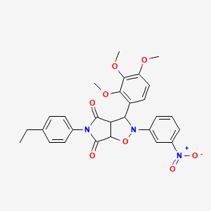 molecular formula C28H27N3O8 B12631820 5-(4-ethylphenyl)-2-(3-nitrophenyl)-3-(2,3,4-trimethoxyphenyl)dihydro-2H-pyrrolo[3,4-d][1,2]oxazole-4,6(3H,5H)-dione 