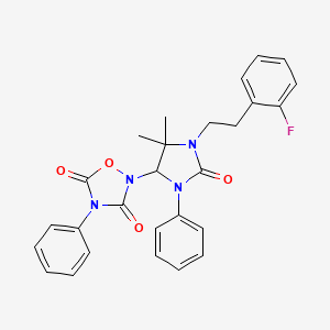 2-{1-[2-(2-Fluorophenyl)ethyl]-5,5-dimethyl-2-oxo-3-phenylimidazolidin-4-yl}-4-phenyl-1,2,4-oxadiazolidine-3,5-dione