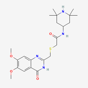 2-{[(4-hydroxy-6,7-dimethoxyquinazolin-2-yl)methyl]sulfanyl}-N-(2,2,6,6-tetramethylpiperidin-4-yl)acetamide