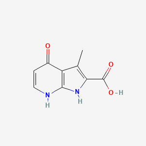 molecular formula C9H8N2O3 B12631875 1H-Pyrrolo[2,3-b]pyridine-2-carboxylic acid, 4-hydroxy-3-methyl- 