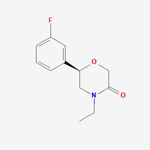 molecular formula C12H14FNO2 B12631893 (6R)-4-ethyl-6-(3-fluorophenyl)morpholin-3-one CAS No. 920801-75-8