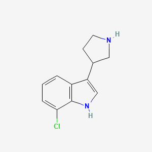 molecular formula C12H13ClN2 B12631907 7-Chloro-3-(pyrrolidin-3-yl)-1H-indole CAS No. 921592-51-0