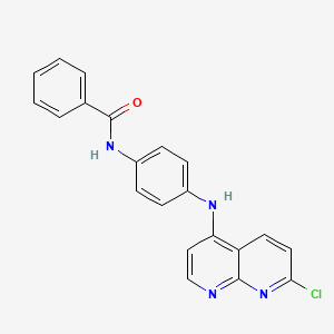 molecular formula C21H15ClN4O B12631949 N-[4-[(7-chloro-1,8-naphthyridin-4-yl)amino]phenyl]benzamide 