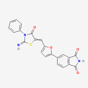 molecular formula C22H13N3O4S B12631956 1H-Isoindole-1,3(2H)-dione, 5-[5-[(2-iMino-4-oxo-3-phenyl-5-thiazolidinylidene)Methyl]-2-furanyl]- 