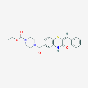 molecular formula C24H25N3O4S B1263198 ethyl 4-{[(2E)-2-(3-methylbenzylidene)-3-oxo-3,4-dihydro-2H-1,4-benzothiazin-6-yl]carbonyl}piperazine-1-carboxylate 
