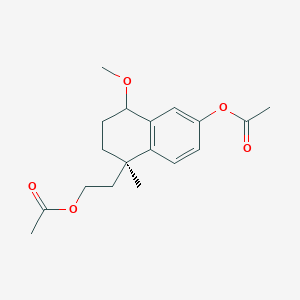 1-Naphthaleneethanol, 6-(acetyloxy)-1,2,3,4-tetrahydro-4-methoxy-1-methyl-, 1-acetate, (1R,4R)-rel-