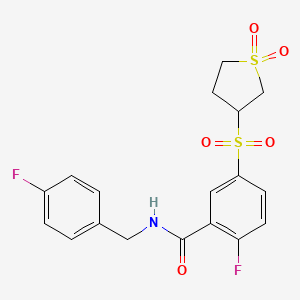 5-[(1,1-dioxidotetrahydrothiophen-3-yl)sulfonyl]-2-fluoro-N-(4-fluorobenzyl)benzamide