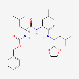 benzyl N-[1-[[1-[[1-(1,3-dioxolan-2-yl)-3-methylbutyl]amino]-4-methyl-1-oxopentan-2-yl]amino]-4-methyl-1-oxopentan-2-yl]carbamate