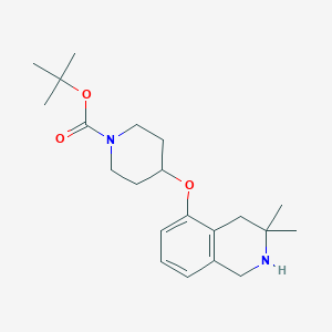 tert-butyl 4-[(3,3-dimethyl-2,4-dihydro-1H-isoquinolin-5-yl)oxy]piperidine-1-carboxylate