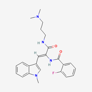 molecular formula C24H27FN4O2 B12632126 N-[(1Z)-3-{[3-(dimethylamino)propyl]amino}-1-(1-methyl-1H-indol-3-yl)-3-oxoprop-1-en-2-yl]-2-fluorobenzamide 