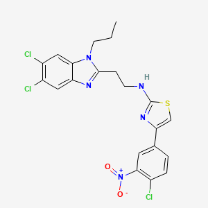 4-(4-chloro-3-nitrophenyl)-N-[2-(5,6-dichloro-1-propyl-2-benzimidazolyl)ethyl]-2-thiazolamine