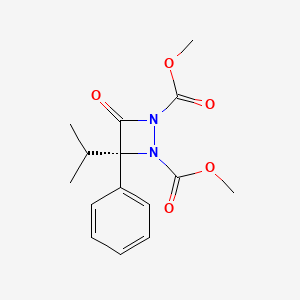 molecular formula C15H18N2O5 B1263292 (3S)-4-氧代-3-苯基-3-丙-2-基二氮杂环丁烷-1,2-二羧酸二甲酯 