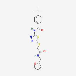molecular formula C20H26N4O3S2 B1263294 4-tert-butyl-N-[5-[[2-oxo-2-(2-oxolanylmethylamino)ethyl]thio]-1,3,4-thiadiazol-2-yl]benzamide 